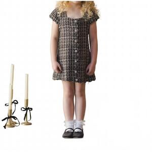 NEW NORALEE girls gabrielle tweed dress in black